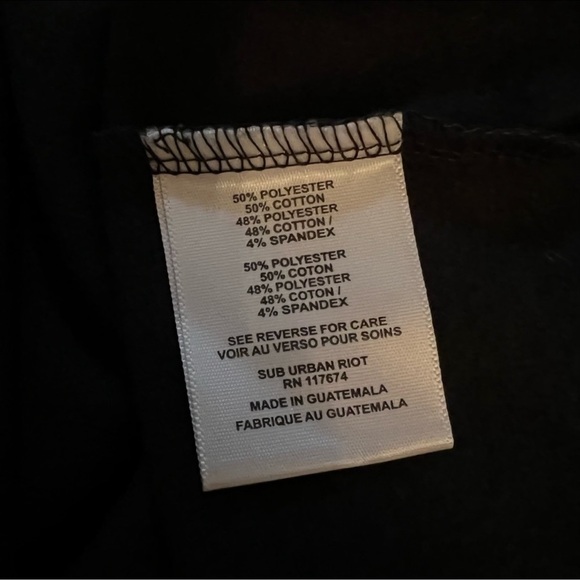 NEW Sub_Urban Riot CHEERS Willow Sweatshirt Black/Rhinestone SZ XS - Picture 7 of 9